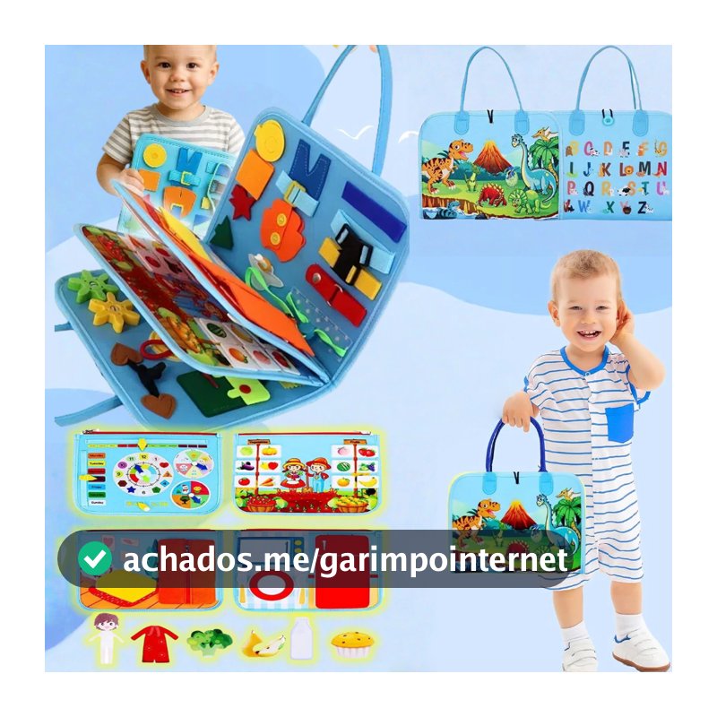 Kit Montessori Busy Board Maleta - Brinquedo Sensorial para 2-6 Anos 🚀Viagem + Presente Educativo Infantil / Crianças
