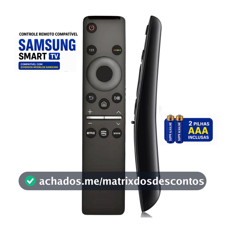 Controle Remoto Samsung Smart TV - Compatível com Vários Modelos Sansung