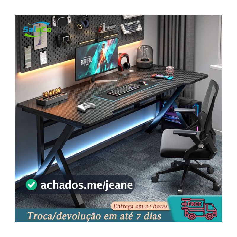 Mesa de computador, mesa de jogos para casa e cadeira, mesa de trabalho simples para quarto, mesa de estudo para estudan