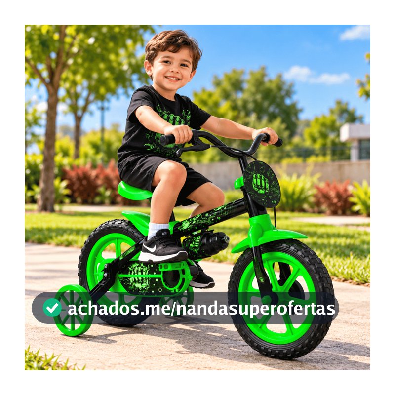 Bicicleta Infantil Aro 12 Completa com Rodinhas Cestinha e Rodinhas e Ideal para Crianças