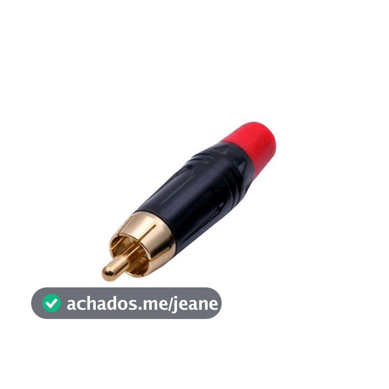 kit 16 conector plug rca macho preto alta qualidade