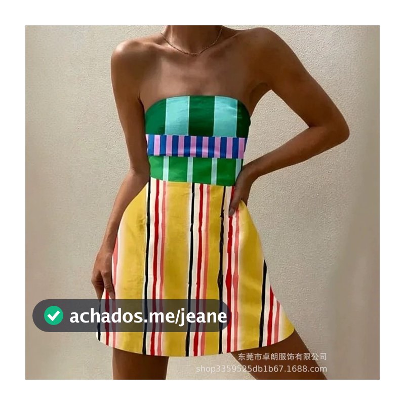 Sem mangas tubo superior vestido feminino Tie-Dye geometria abstrata 3D impressão Digital feminino H573