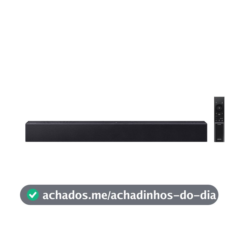 Soundbar Samsung HW-B400F, com 2.0 canais, Bluetooth, Subwoofer integrado e HDMI ARC