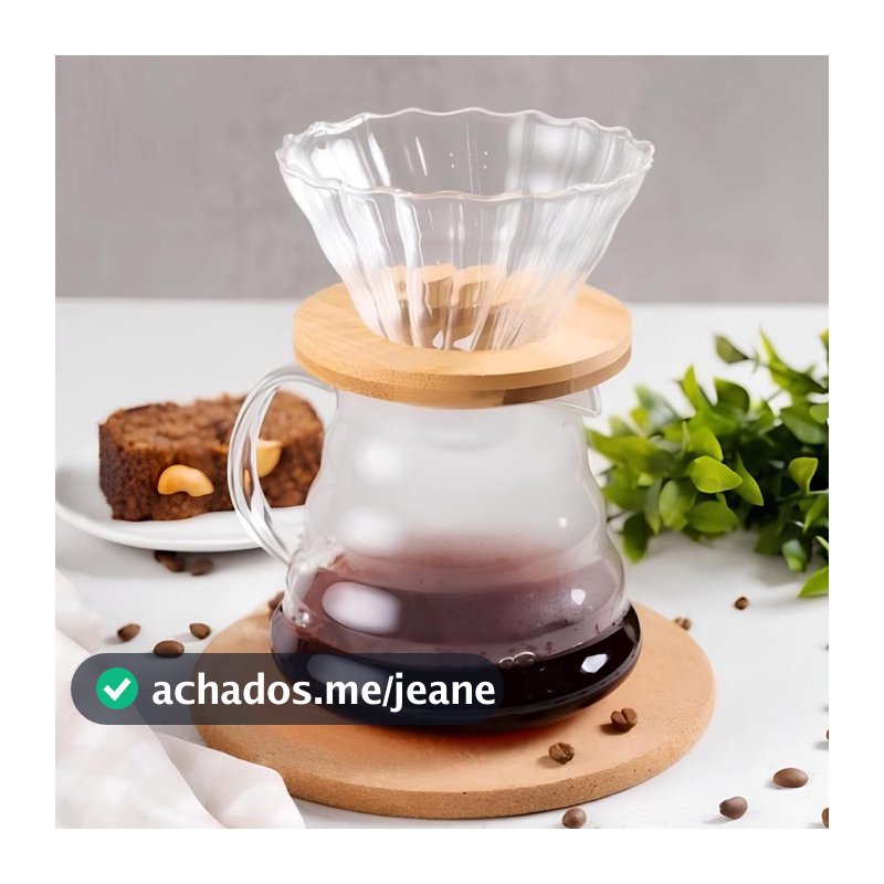 CONJUNTO PARA CAFÉ DE VIDRO COM JARRA  E 1 SUPORTE PARA COADOR