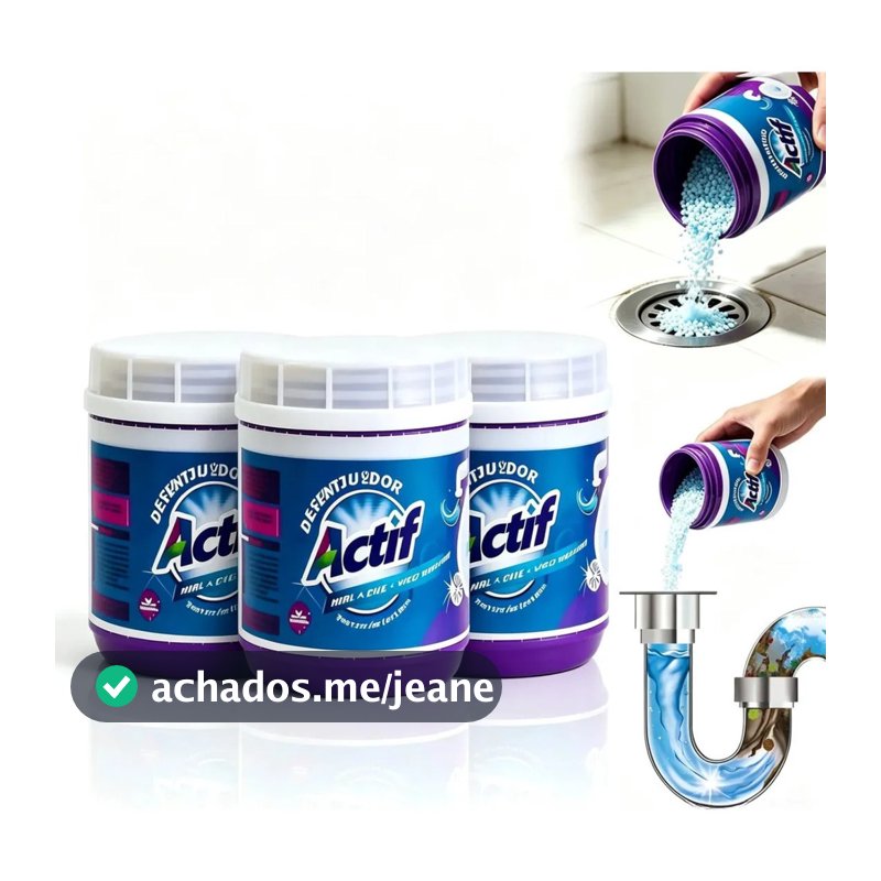 3 Unidades Desentupidor Ultra Potente 3 em 1 – Remove Entupimentos Difíceis,Elimina 99% das Bactérias e Acaba com Odores