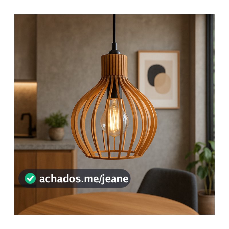 Luminária Simples Teto Coquinho Mdf  Sem Fio