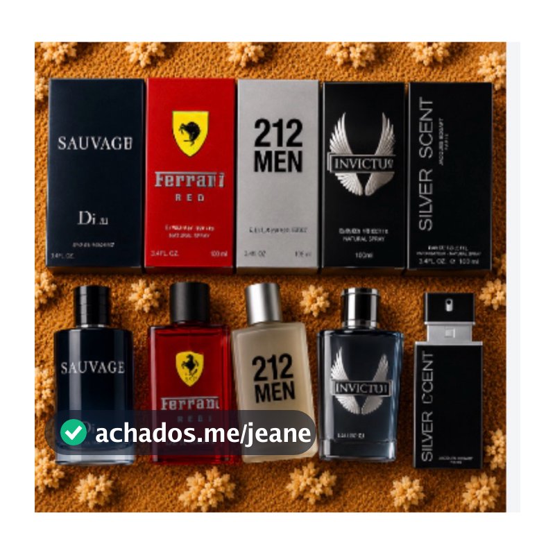 Kit 5 Perfumes Masculinos 100ml | Fragrâncias Variadas de Alta Fixação | Ideal para Present
