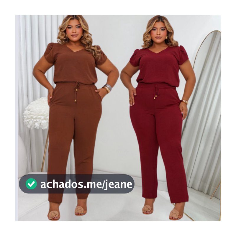 Conjuntos Plus Size Feminino Com Bolso Lateral
