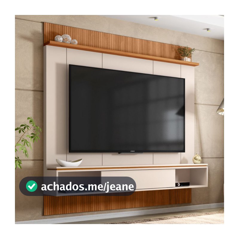 Painel Para Tv de até 65 Polegadas Marrom Aura Caemmun