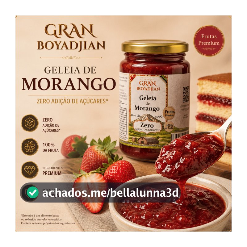 Geleia 100% da Fruta Zero Açúcar Sem Adição de Açúcar 400g Gran Boyadjian