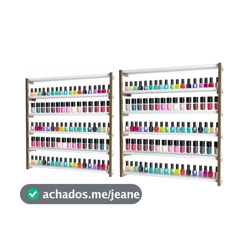 Kit 2 Nichos Expositores de Esmaltes Para Manicure Modelo Industrial Rose-Gold e Dourado
