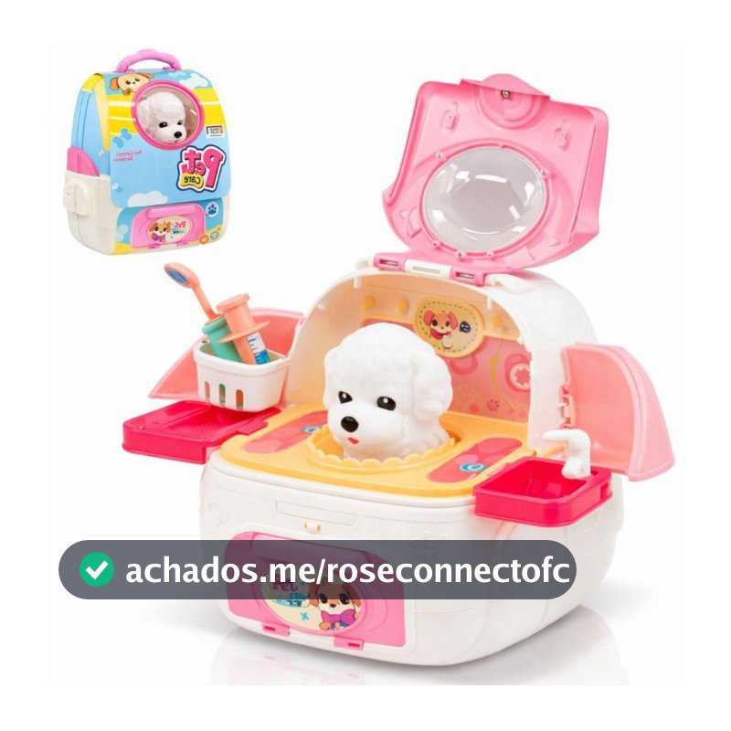 Maleta Pet Shop Mochila Veterinária Cachorro Brinquedo Infantil Educativo