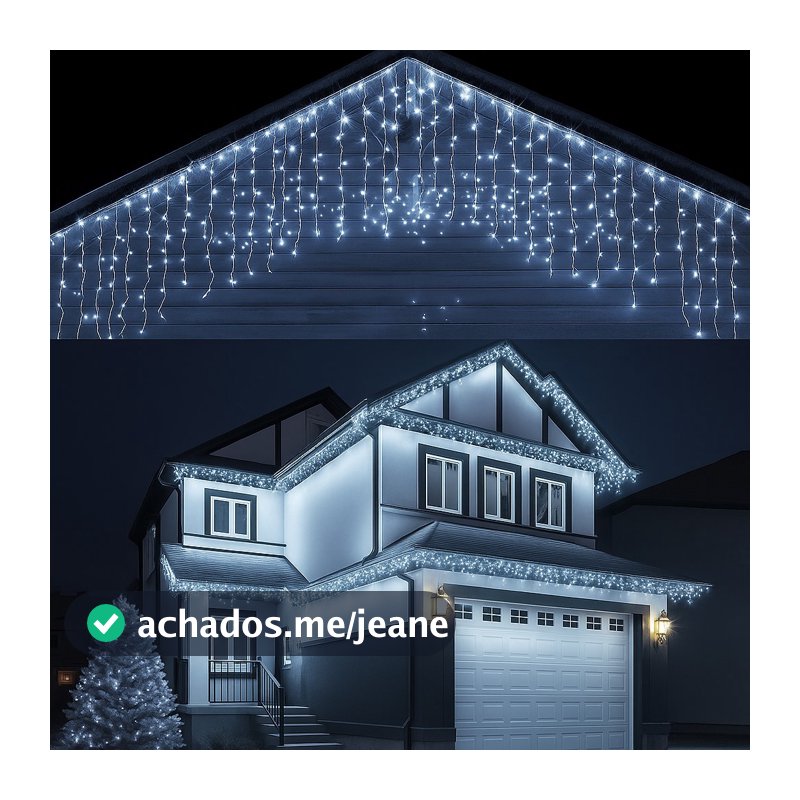 Cascata 200 Led 5 Metros Natal Luz Fixa Com Emenda 127V/220V