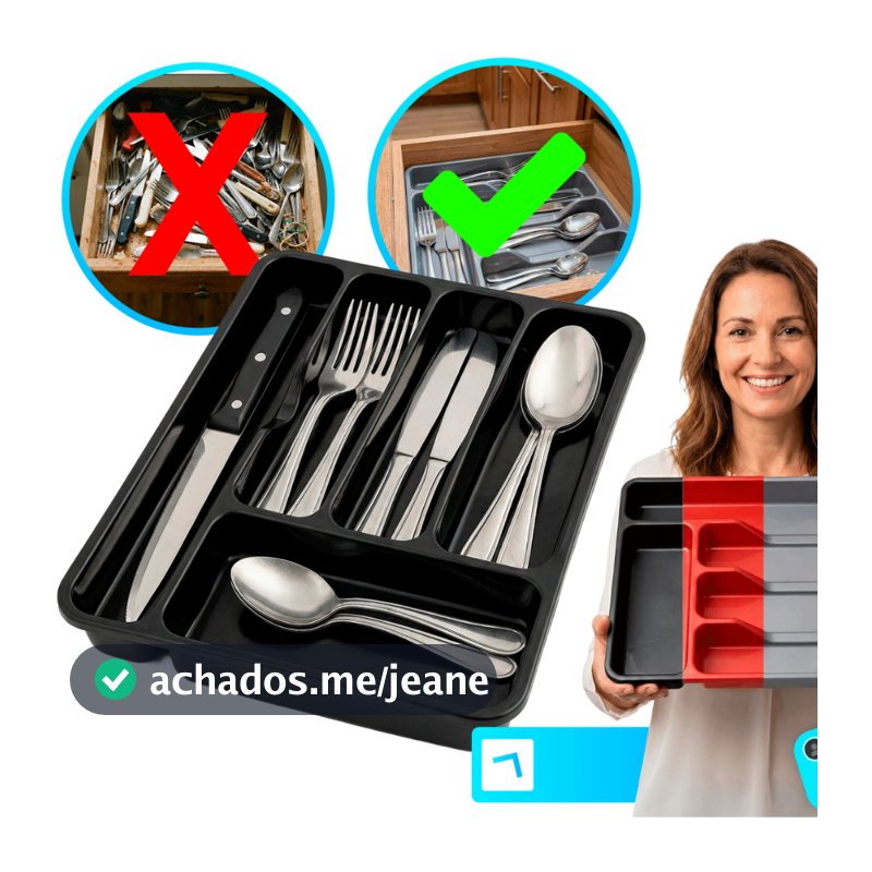 Porta Talheres Organizador De Talheres Gaveta De Cozinha Resistente Com 5 Divisórias Suporte Para Talher Durável