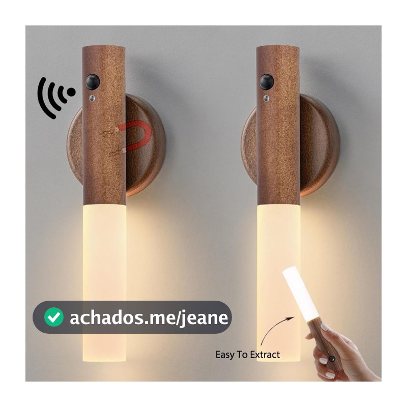 Lâmpada de parede magnética recarregável com sensor LED inteligente ou lâmpada de cabeceira Home