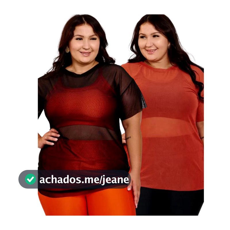 Kit 02 Blusa Feminina Plus Size de Tule Academia Treino Respiravél Transparência Feminino