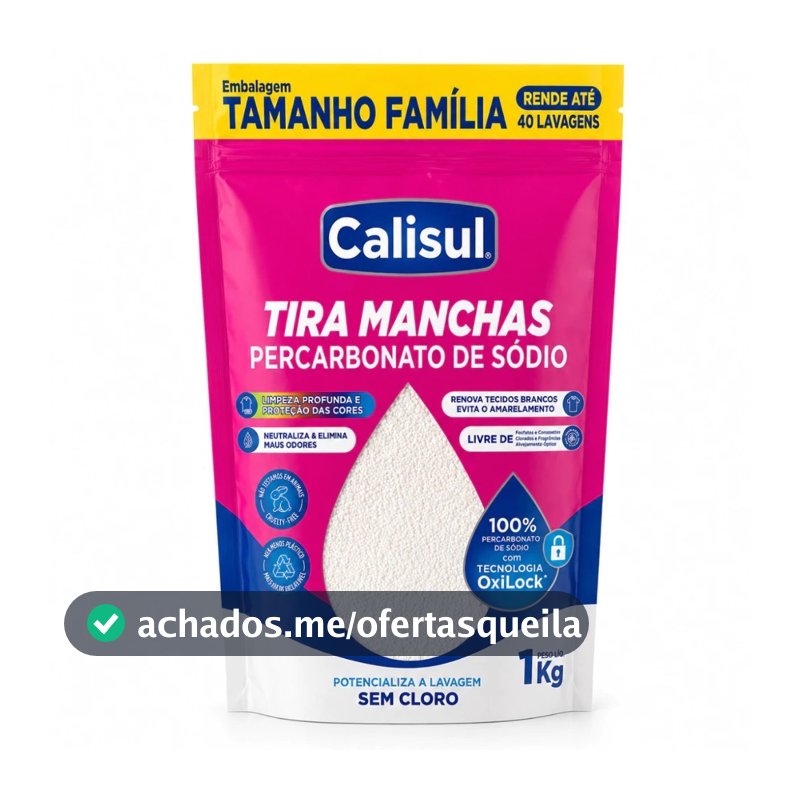 Percarbonato 100% Puro Tira Manchas Roupas Brancas e Coloridas