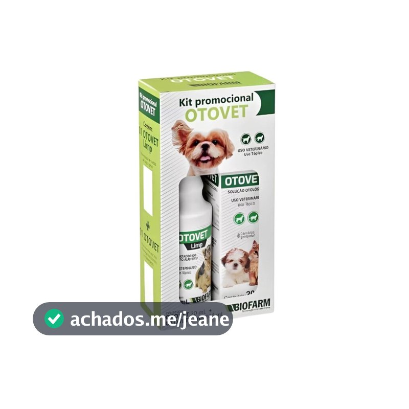 Kit Otológico Otovet Biofarm Limpeza e Tratamento de Otite