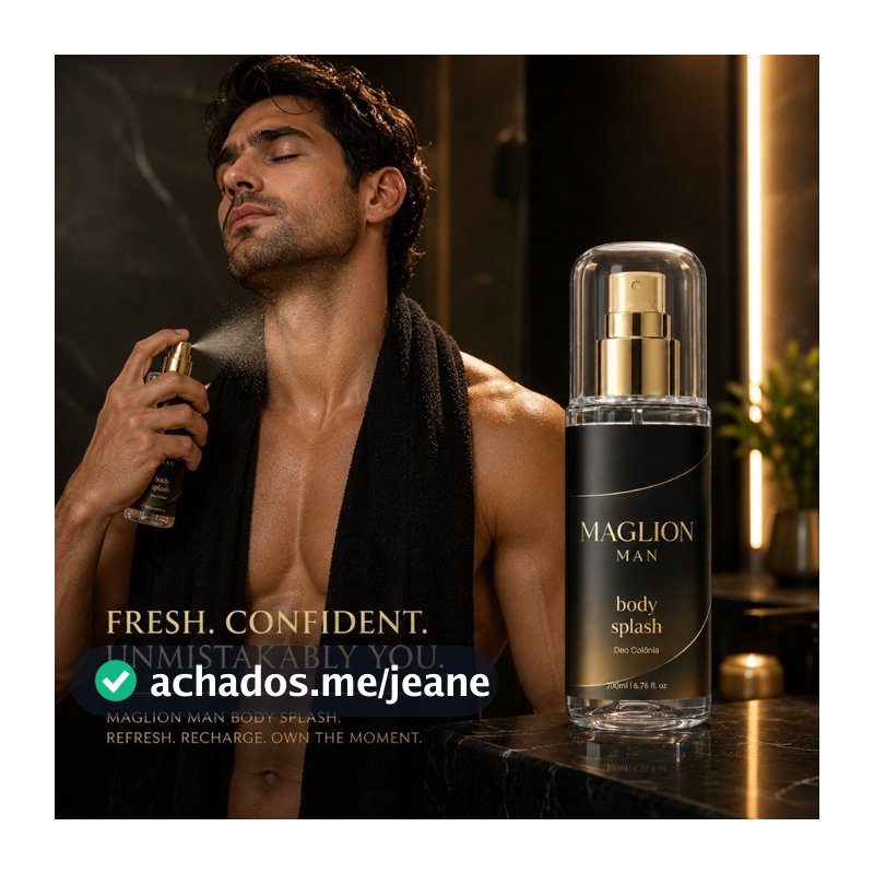 MAGLION MAN Body Splash Masculino 200ml Deo Colônia Premium
