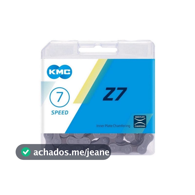 CORRENTE 7V KMC Z7 CINZA 116 ELOS C/ PINO 7V 14V 21V 3X7V MTB URBANA SPEED