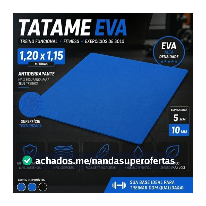 Tapete Yoga EVA Fitness Antiderrapante 120cm x 115cm Pilates Ginastica Exercicios