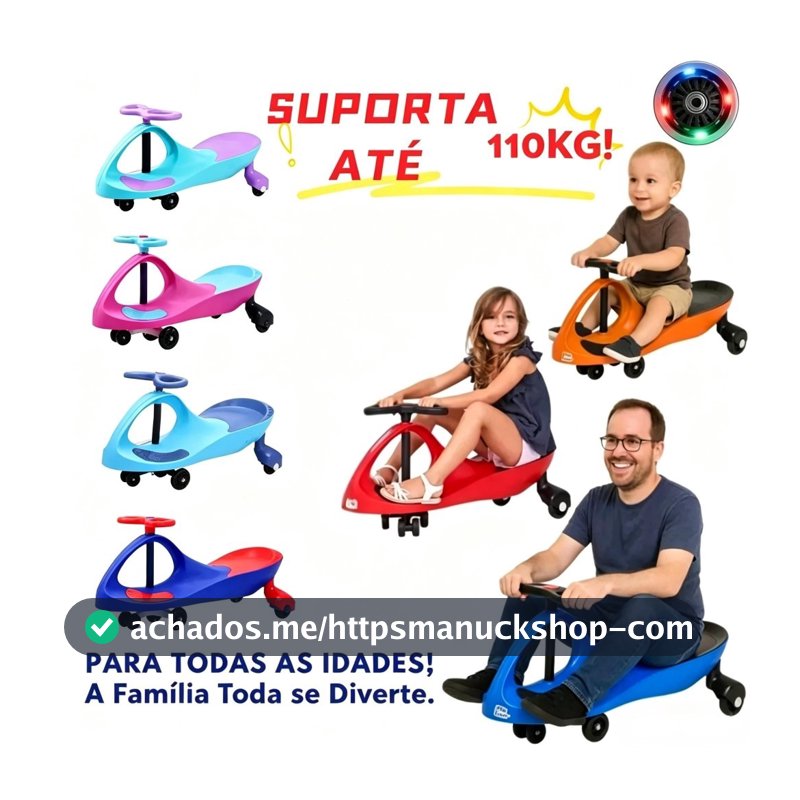 Carrinho Rolimã Infantil Volante 360° Rodas LED Silenciosas Seguro Anti Capota Suporta Até 110kg