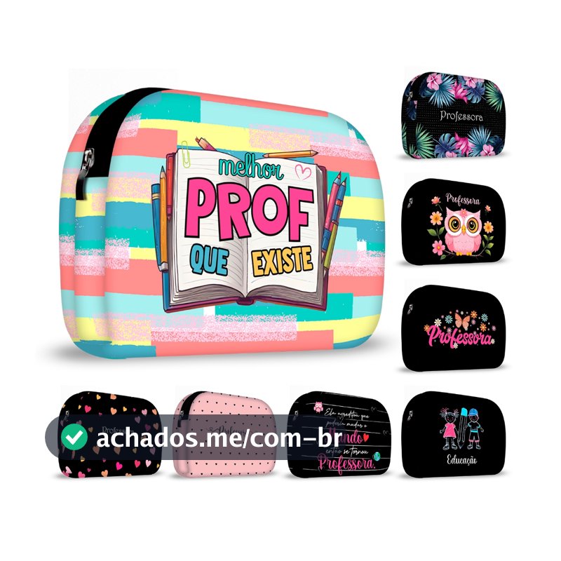 Necessaire em Neoprene Coleção Profissões – Professora Estampas Feminino Femininas amor