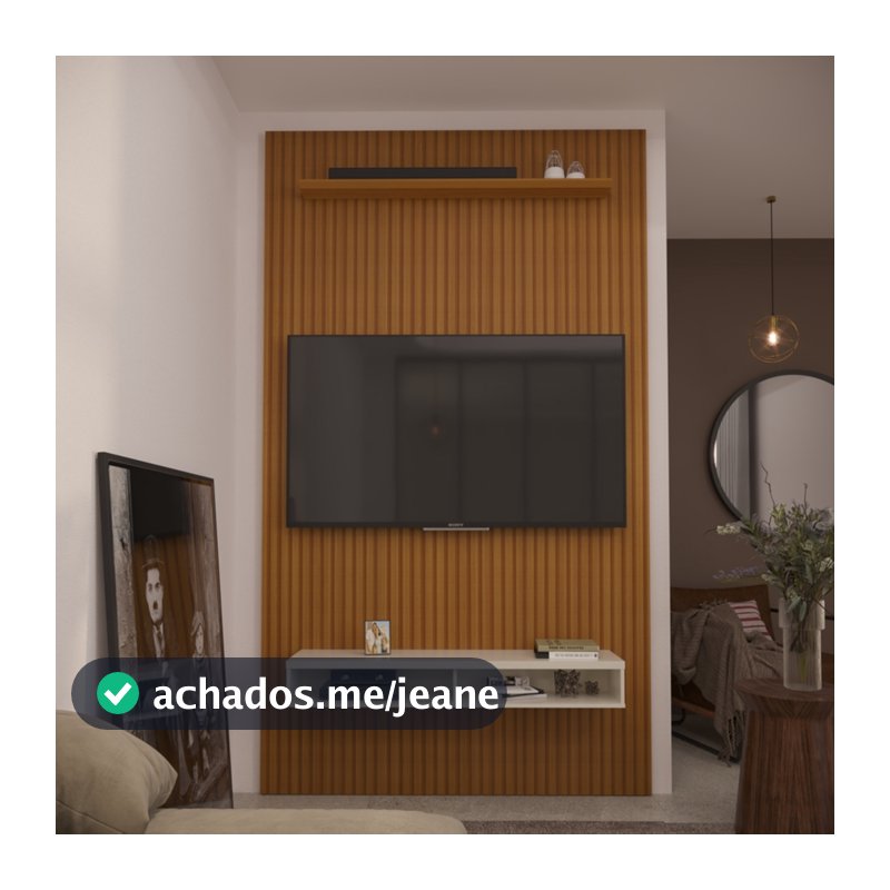 Painel Ripado 3D para TV Até 55 Polegadas Print com Nicho 135cm