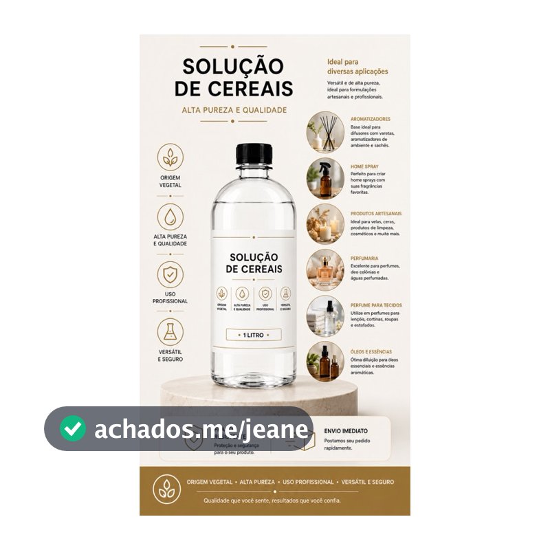 Solução de Cereais 1 litro - Para Fabricação de Aromatizador Difusor Home Spray