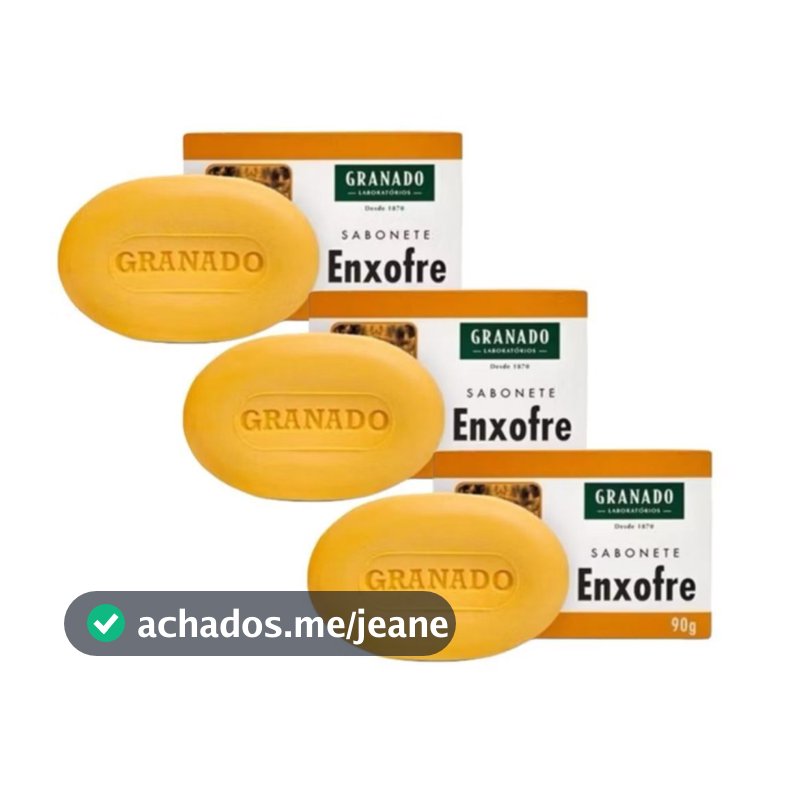 Kit 3 Sabonete Enxofre 90gr Para Pele e Cabelos Oleosos