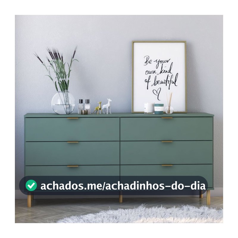 Cômoda Ditália 6 Gavetas DM-243 Verde Oliva