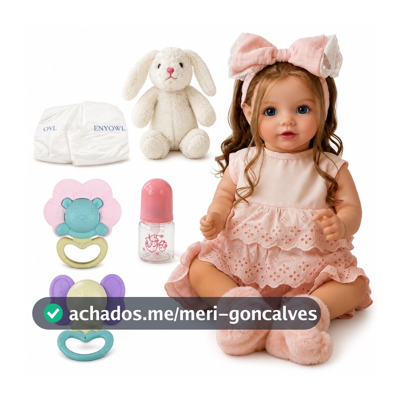 Bebê Reborn Boneca Silicone 50cm Menina Realista Pintado Original Bebe De Sorriso Corpo de Tecido