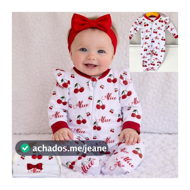 Macacão Bebê Personalizado com o nome | Macacão Bebê Menina | Macacão Bebê Menino | Recém-nascido RN