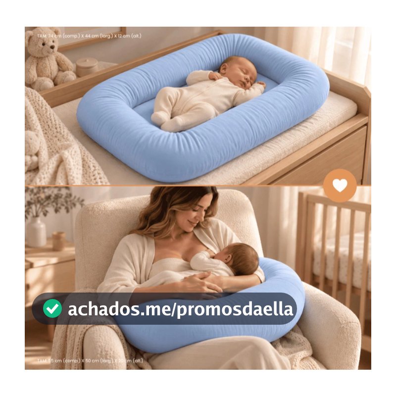 Kit Ninho Casulinho Sensorial PREMIUM + Almofada Amamentação Bebê Macio 400 fios + Cores