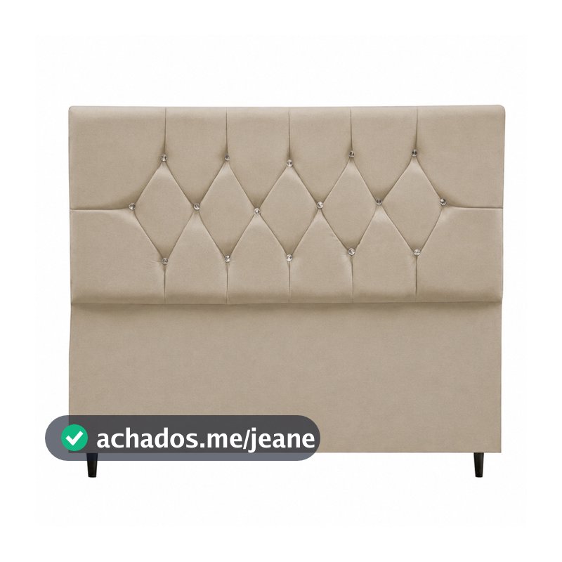 Cabeceira de Cama com Pés de Apoio Cabeceira Decorada Estofada Tecido Suede