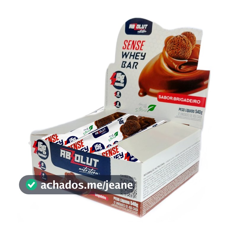 Caixa de barra de Proteína Sense Whey Bar com 12 unidades - Absolut Nutrition (PREÇO PROMOCIONAL)