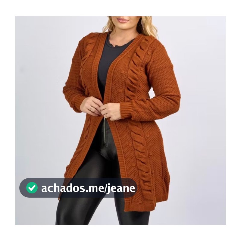 Casaco Feminino Cardigan Tricot Manga Longa Kimono Sobretudo Elegante Moda Outono Inverno