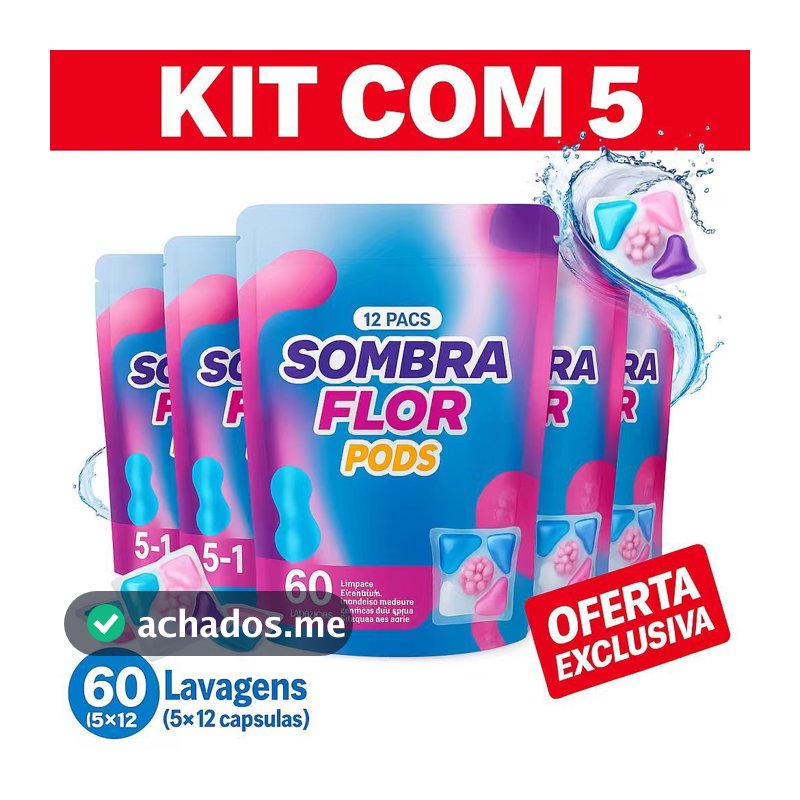 Sabão Cápsula Detergente Lava Roupas 5em1 pods 12 Cápsulas