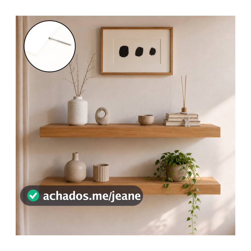 Prateleira Freijó 80x20 Grossa 30mm MDF Suporte Invisível