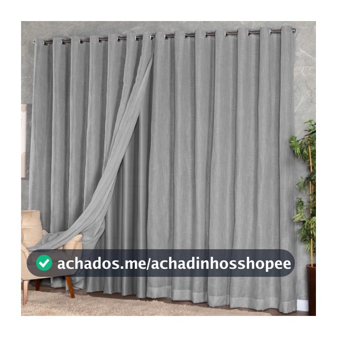 Cortina Voil Gaze De Linho 3,00 x 2,20/2,30/2,40/2,50/2,60/2,70/2,80 C/forro Blackout Grosso Original