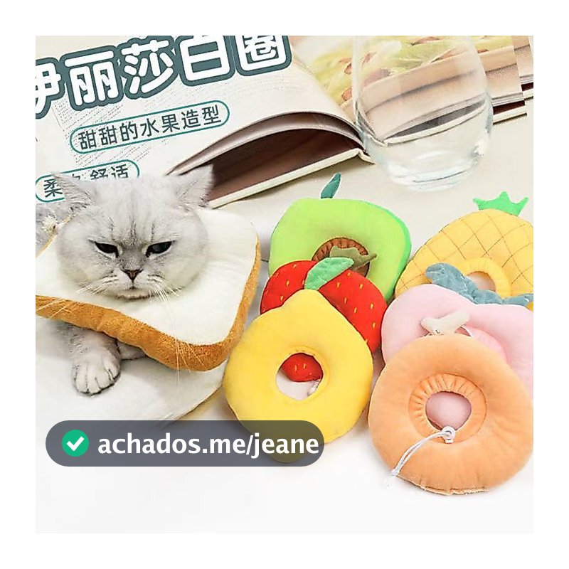 COLAR ELIZABETANO ALMOFADADO CONFORTAVEL FOFINHO P PARA GATOS E CAES (MEDIDAS NA FOTO)