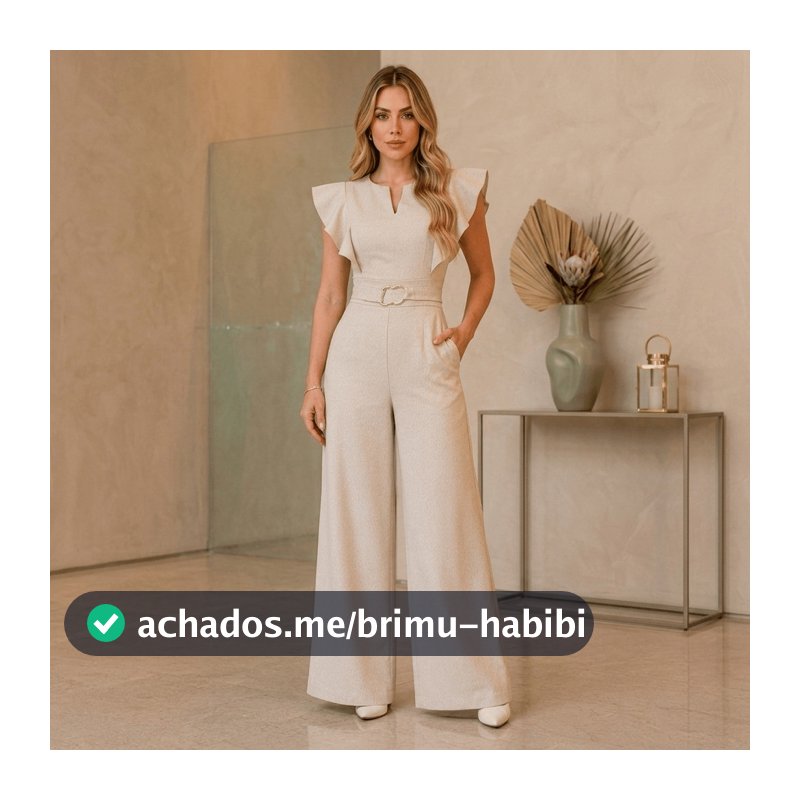 Macacão Feminino Pantalona Linho Alta Qualidade Com Bolso Premium Wide Leg Acinturado Luxo Moda Top