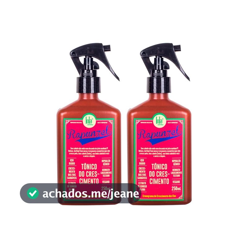 Kit Lola Cosmetics Rapunzel - Tônico Capilar de Crescimento 250 ml - 2 Unidades