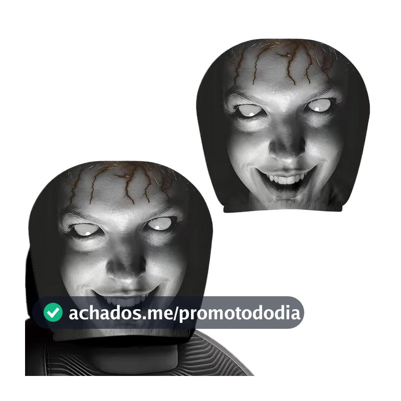 Conjunto De 2 Capas De Encosto De Cabeça Para Assento De Carro Com Rosto Fantasma Assustador , Protetor Universal Automo