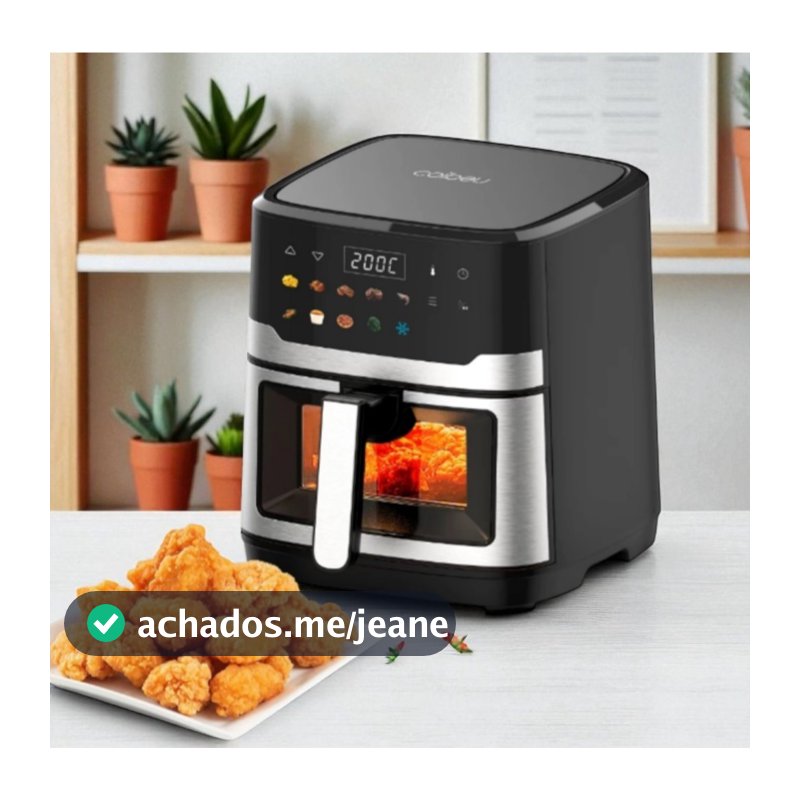 Air Fryer Elétrica 6,5l Fritadeira Elétrica Multifuncional Inox 110v Tela Inteligente Sem Óleo Forno Elétrico
