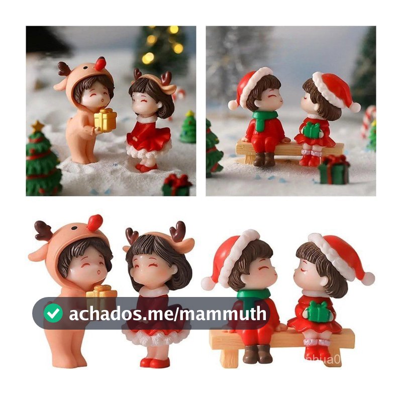 Estatuetas De Casal De Natal Fofas/Mini Boneco De Neve De Papai Noel Boneca De Paisagem Em Miniatura/Carro Casa Desktop