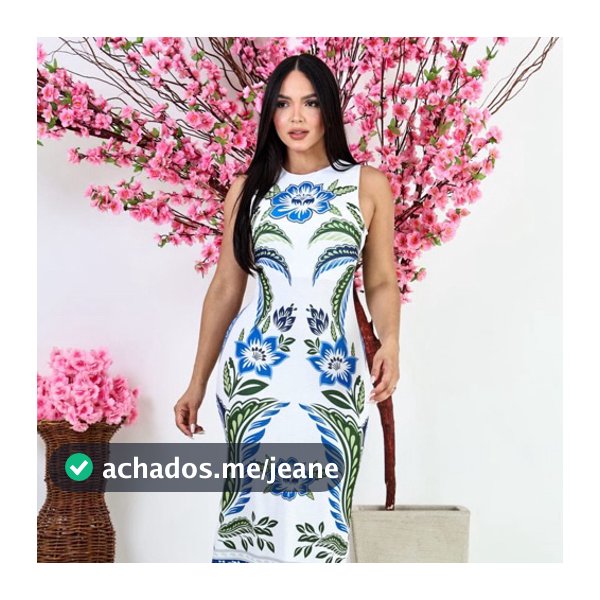 Vestido Tubinho Justo Canelado Premium Midi Modela Corpo Tendência Moda Elegância Estampado