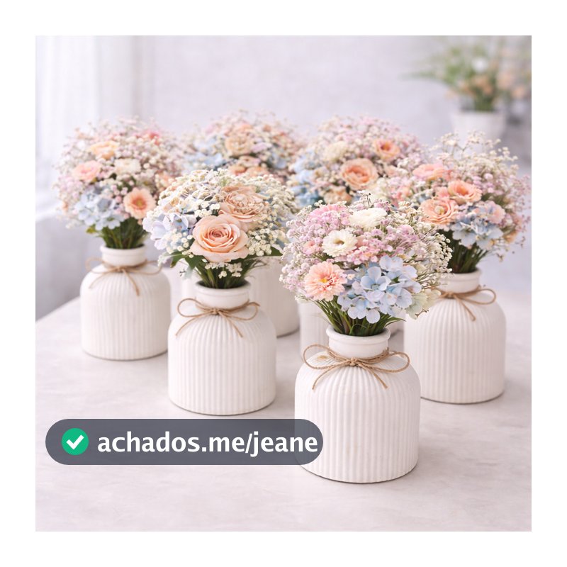 kit com 20 vasos 10x8 cm gesso casamento batizado festa de 15 anos aniversário