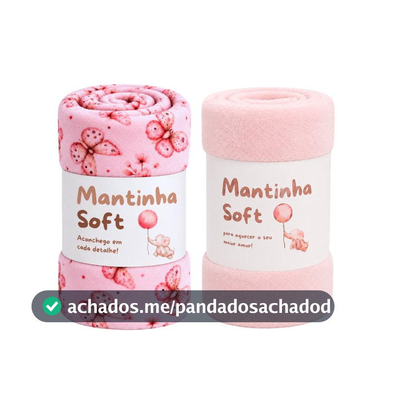 Kit 2 Mantas Bebê Cobertor Macia Quentinha Enxoval Maternidade Menor Preço