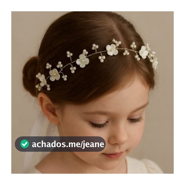 Tiara infantil Enfeite Coroa de Flores e Perolas Arranjo Daminha de Honra arco cabeça primeira comunhão batizado